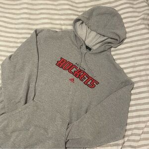 Adidas Gray Men's Hoodie with Red Rockets Logo